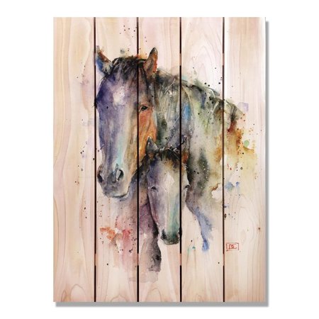 RICKI&APOSS RUGS 28 x 36 in. Crousers Mare & Foal Inside & Outside Cedar Wall Art RI890970